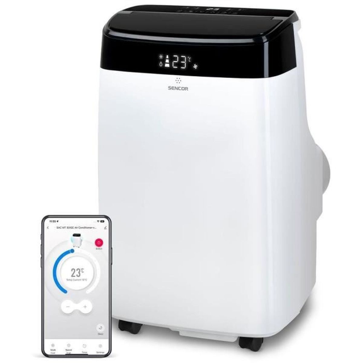 Climatiseur mobile SENCOR SAC MT9040C 9000 BTU Wi-Fi UV C 3 vitesses Blanc