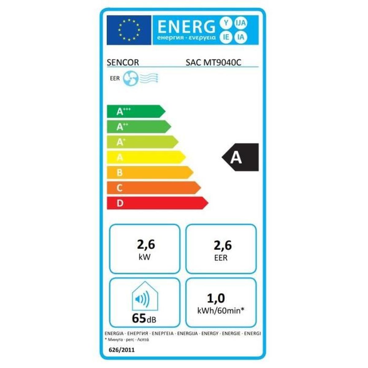 Climatiseur mobile SENCOR SAC MT9040C 9000 BTU Wi-Fi UV C 3 vitesses Blanc – Image 4