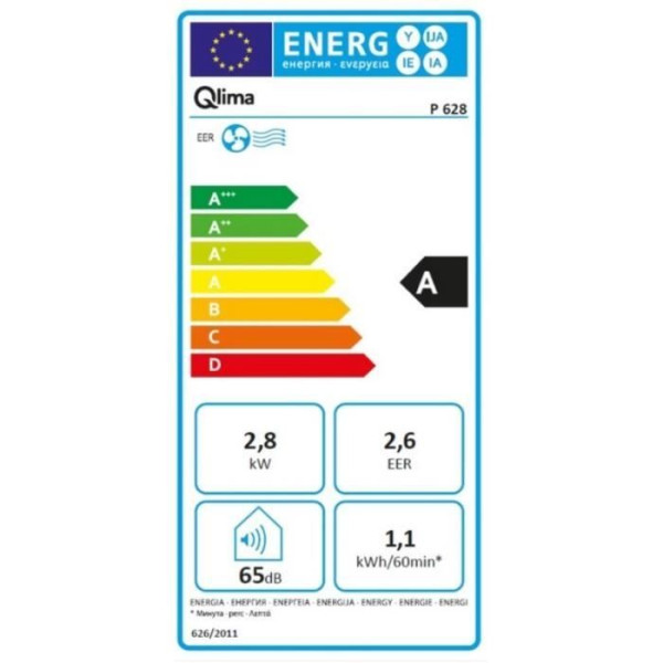 Climatiseur Mobile - Climatisation - QLIMA - P628 - 2,8 W - Noire – Image 2